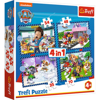 Niemarkowe puzzle sans marque 4 w 1 psi patrol 35+48+54+70 elementów (6034650)