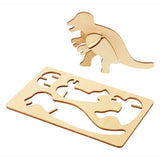 Koloracje Bouwpacket Houten 3D Dinosaurus, zestaw 4