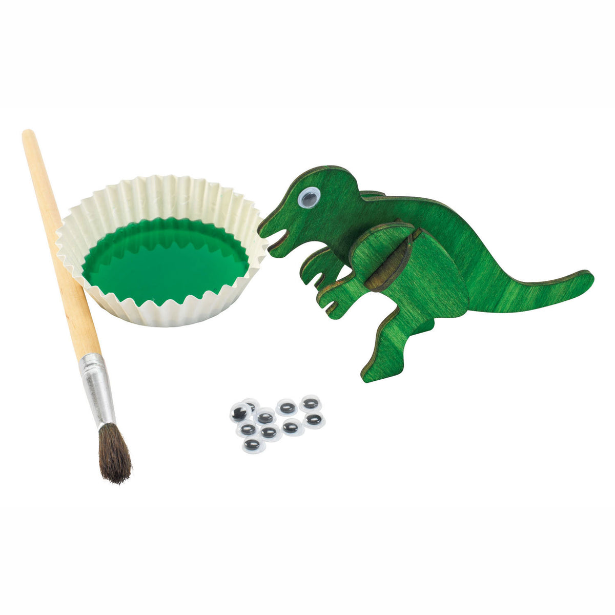 Koloracje Bouwpacket Houten 3D Dinosaurus, zestaw 4