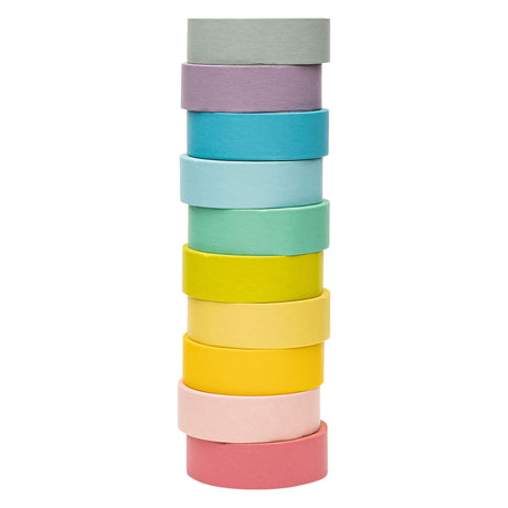 Koloryzacje - taśma washi w pastelowych kolorach, zestaw 10 szt