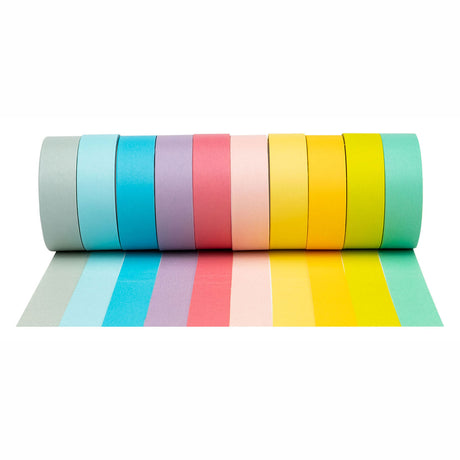 Koloryzacje - taśma washi w pastelowych kolorach, zestaw 10 szt