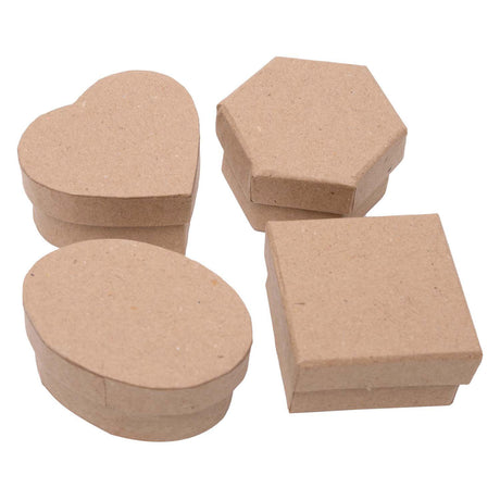 Kolorowanki - mini pudełka z papieru mache, 12 szt.