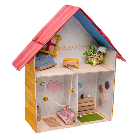 Kolorowanki - domek dla lalek z papieru mache
