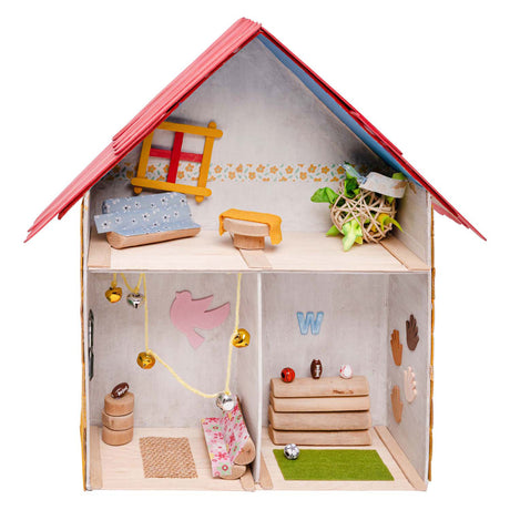 Kolorowanki - domek dla lalek z papieru mache