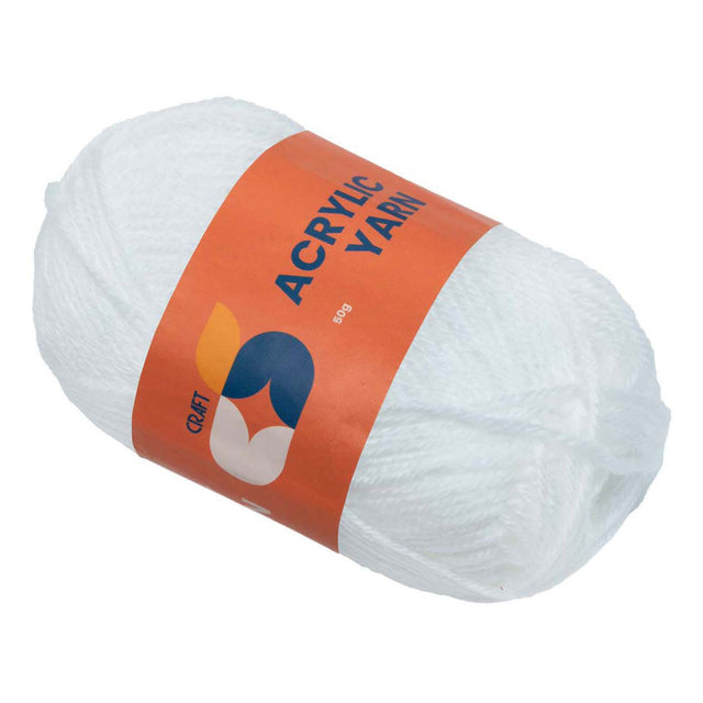 Kolorystyka - włóczka akrylowa biała, 50g