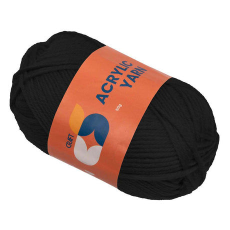 Kolorystyka - włóczka akrylowa czarna, 50g