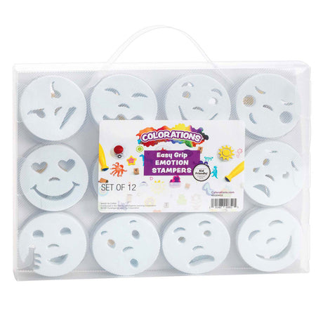 Kolorowanki - łatwe do trzymania stemple emocjonalne, 12 szt.