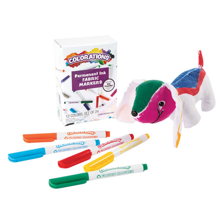 Koloryzacje - trwałe markery tekstylne w 12 kolorach - 24 szt.