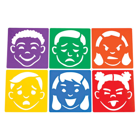 Kolorowanki - szablony emocji wielokrotnego użytku - 6 szt.
