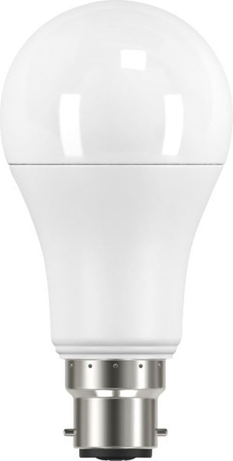 Zintegrowana lampa LED B22 4,3W 806lm 2700K matowa nieściemnialna A60 etykieta energetyczna B | b22d ba22d (ø2,2cm) | wyjątkowo ciepła biel | 4,3 wata | 50 000 godzin spalania