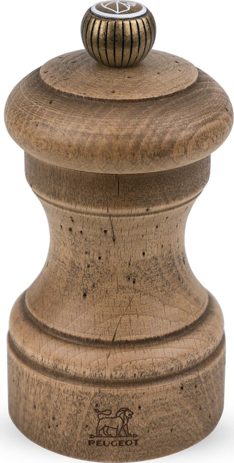 Zabytkowy młynek do soli Peugeot bistro 10 cm - drewno bukowe