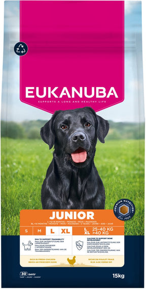 Eukanuba junior dużych ras - karma sucha - kurczak - 15kg