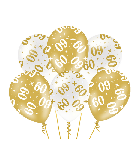 Paperdreams fancy party ballonnen - 60 - pak a 6 stuks latex geschikt voor helium