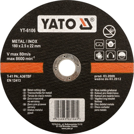 Yato inoxmetaalschild 125*1,2*22 6103