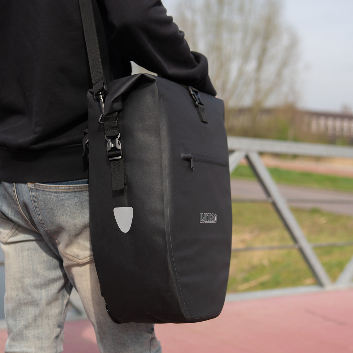 Torba rowerowa Lynx pojedyncza TPU 28L brązowa wodoodporna na rower elektryczny Hayes