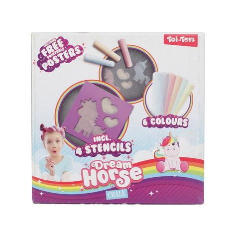 Toi-toys Zestaw kredek chodnikowych Dream Horse Unicorn z 4 szablonami