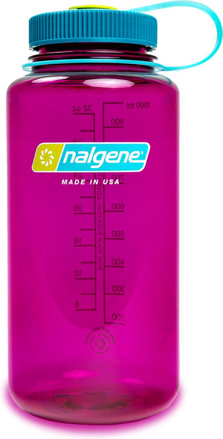Nalgene - butelka z szeroką szyjką - butelka do picia - butelka na wodę - szczelna - 1000ml - bez BPA - podtrzymania - bakłażan