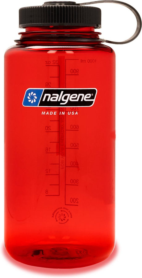 Nalgene - butelka z szeroką szyjką - butelka do picia - butelka na wodę - szczelna - 1000ml - podtrzymania - bez BPA - czerwona