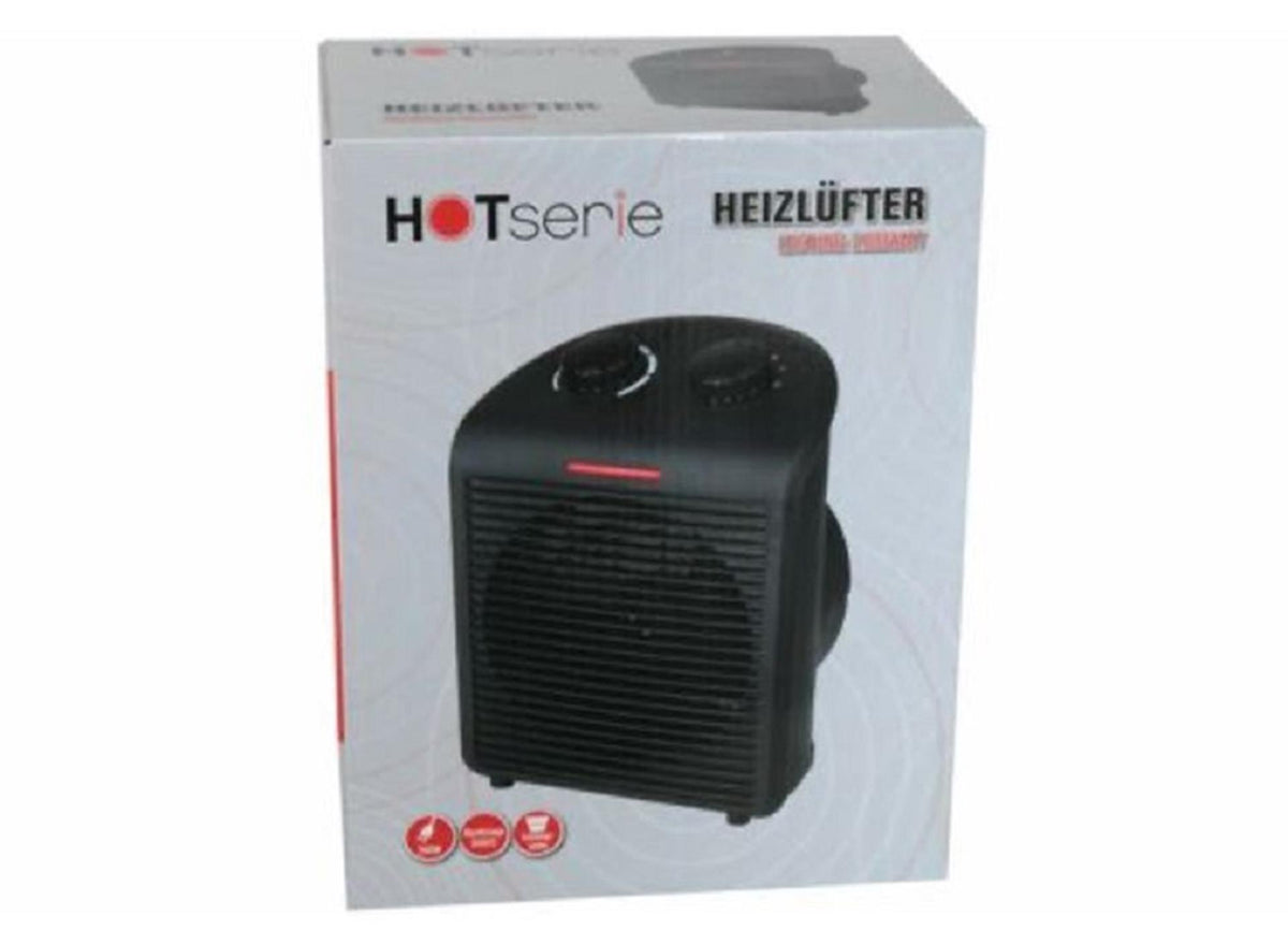 Termowentylator Abi 2000 W czarny z 2 stopniami ogrzewania i funkcją zimnego powietrza