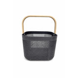 Plastikowy kosz z drewnianą rączką 24,5x24xw17,5cm