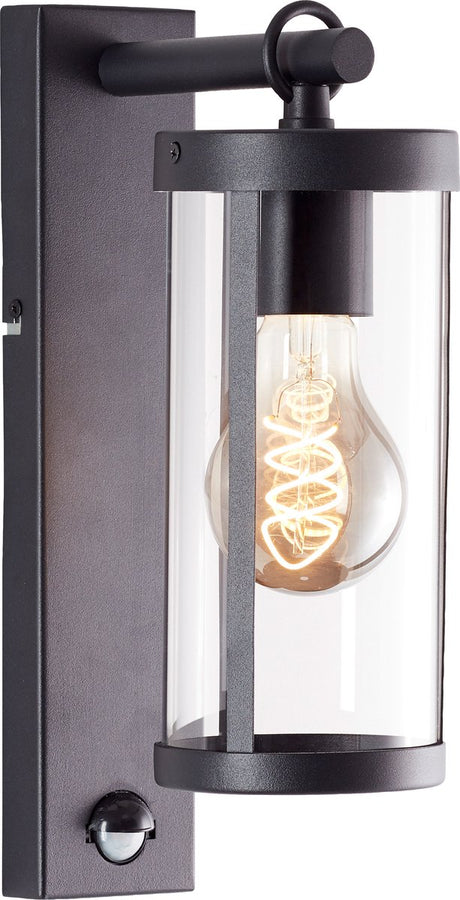 Brilliant Sidney - kinkiet zewnętrzny - z czujnikiem - e27 1 x 20w - ip44 - czarny