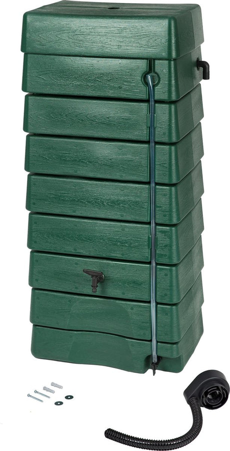Natura - zbiornik na deszczówkę - 276l - h134,5 x 58,5 x 39,5cm - zielony - model ścienny