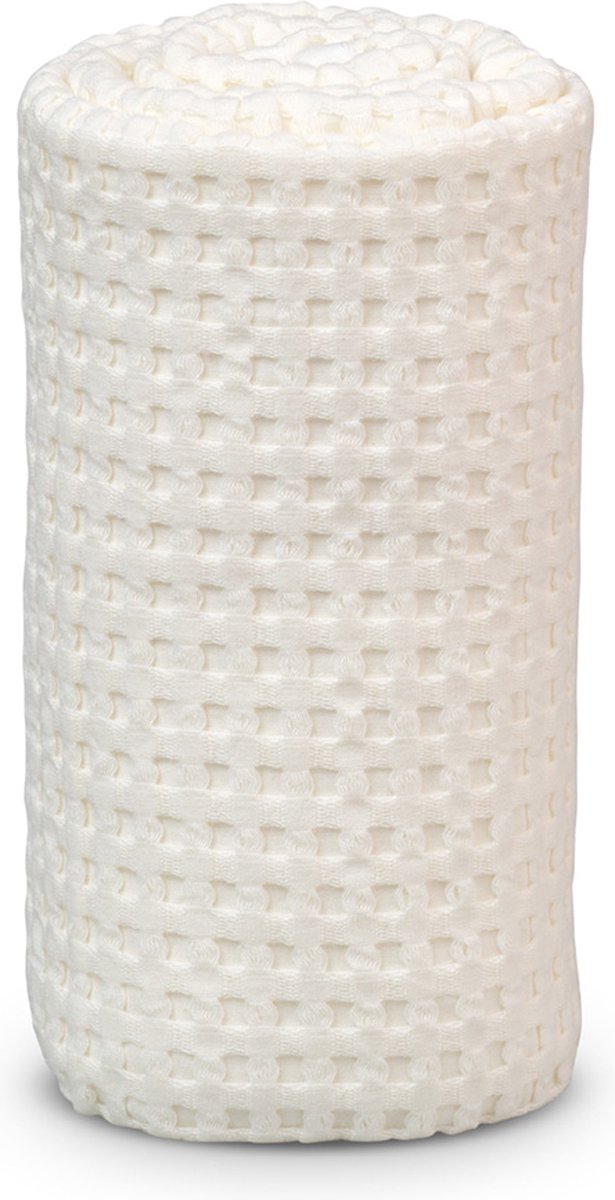 Lulujo - koc waflowy - 100x80 cm - biały