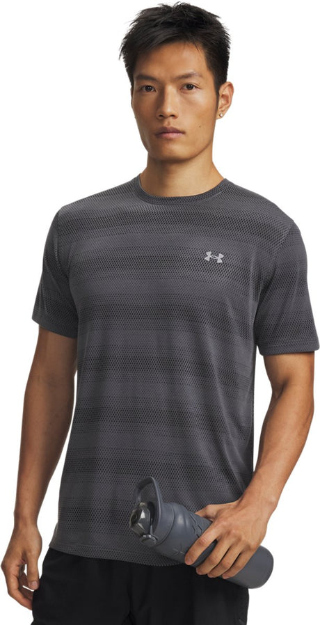 Męska koszulka sportowa Under Armour UA Velociti SS-Gry – Castle Rock – odblaskowa