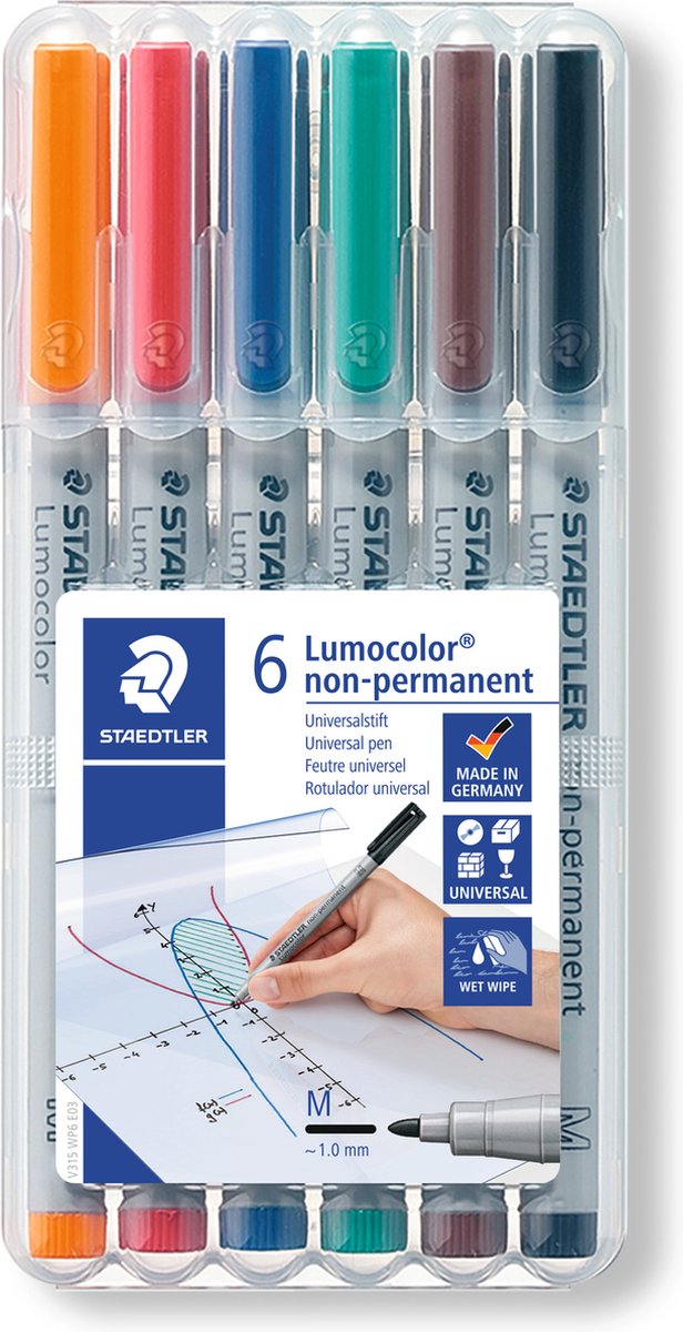 Długopis nietrwały Staedtler lumocolor m - pudełko 6 szt