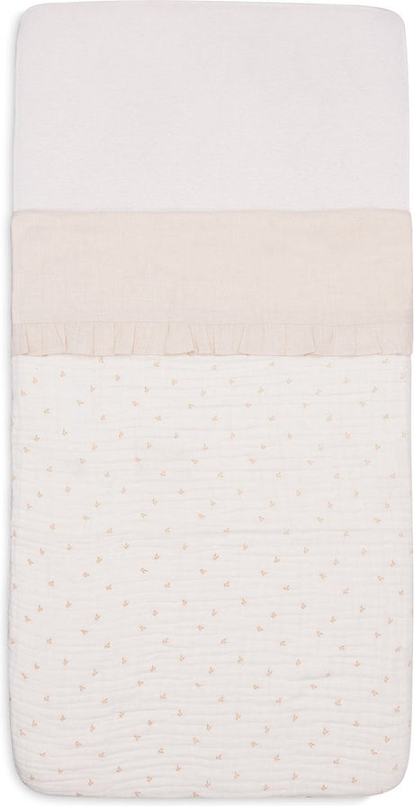 Jollein baby laken wieg - 75x100cm - ruffle - natural