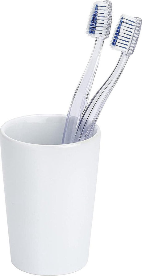 Wenko 1064995 - kubek na szczoteczkę do zębów coni ceramiczny biały | 4 sztuki