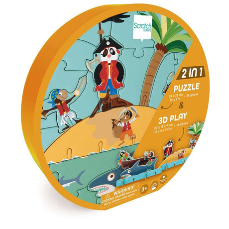 Puzzle zdrapki dla piratów 36 elementów