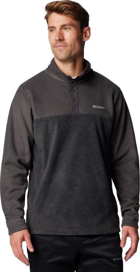 Męski sweter outdoorowy Columbia Steens Mountain™ Half Snap II – Charcoal Heather, Shark – Rozmiar M