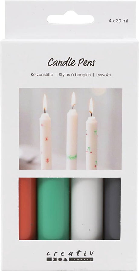 Zestaw świeczników firmy Creativ 4x30 ml Świąteczne kolory