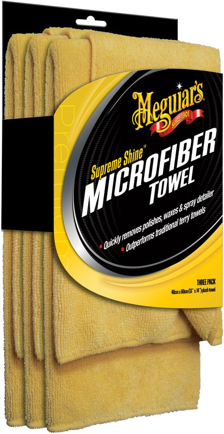 Mikrofibra Meguiar's Supreme Shine, 3 sztuki - ściereczka z mikrofibry do samochodu - ściereczki do czyszczenia