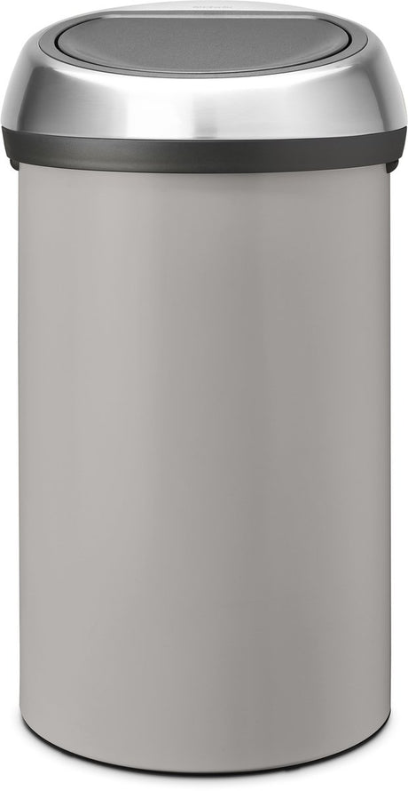 Kosz na śmieci Brabantia Touch Bin - 60 litrów - pokrywa z miękkiej szarej, matowej stali