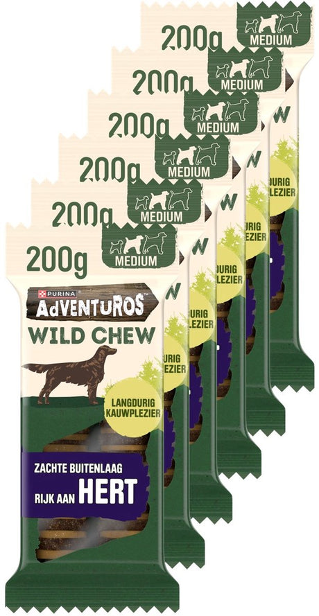 Adventuros dziki gryzak średni - przysmaki dla psów - jeleń - 6 x 200 g
