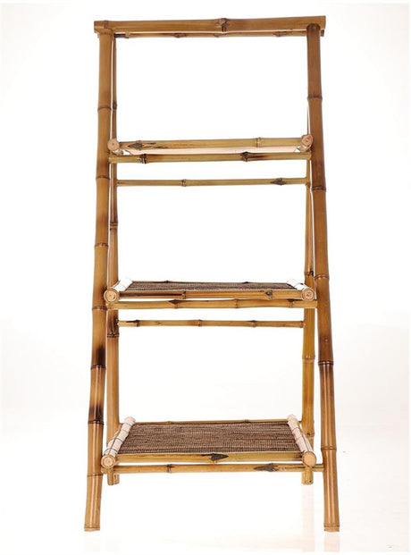 Hbx naturalny stojak na rośliny żywe lipat z 3 półkami 45x47x100cm bambus