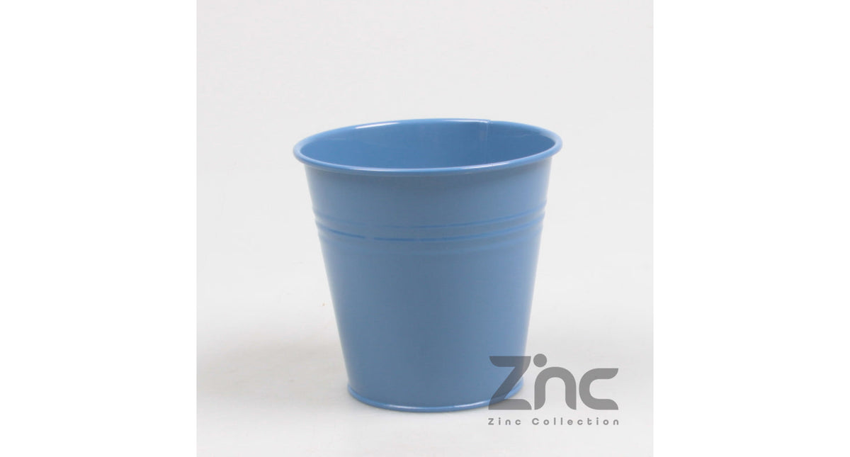Pot blue distant gegalvaniseerd h10 cm