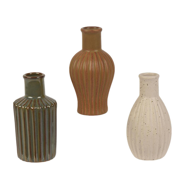 Decoris vaas porselein ø5.8x116cm 3 assorti