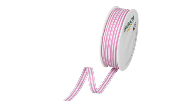Rol strip linten 10mm 35mtr pink white