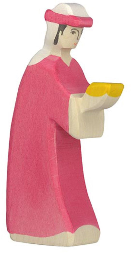 Holztiger Christmas - Caspar Pink - 7x3x14cm - figura drewniana - ręcznie robiona