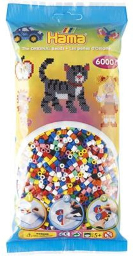 Hama koraliki midi do naprasowania, mix kolorów (00), 6000 szt.