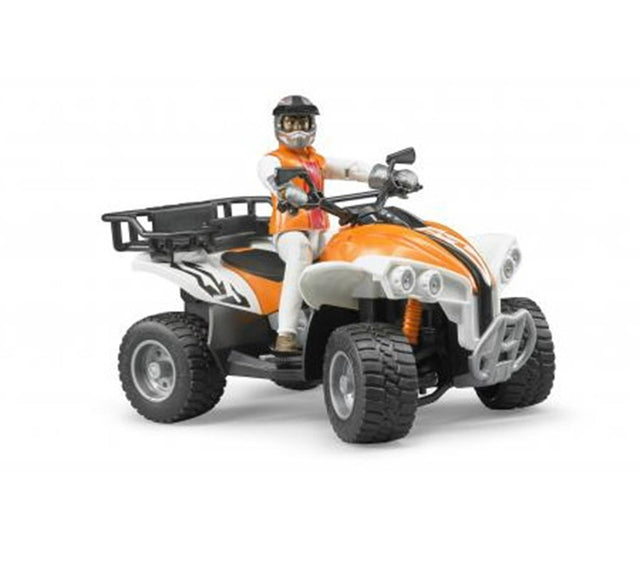 Quad Bruder z kierowcą w kolorze pomarańczowo-białym, skala: 1:16