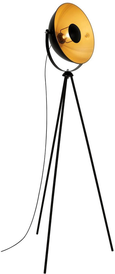 Briloner sand - lampa podłogowa salon - industrialna lampa stojąca - czarne złoto - oprawa E27 - metal - 148cm