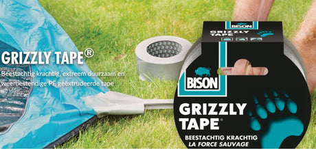 Taśma grizzly Bison srebrna rolka 10m x 5cm o bestialskiej mocy