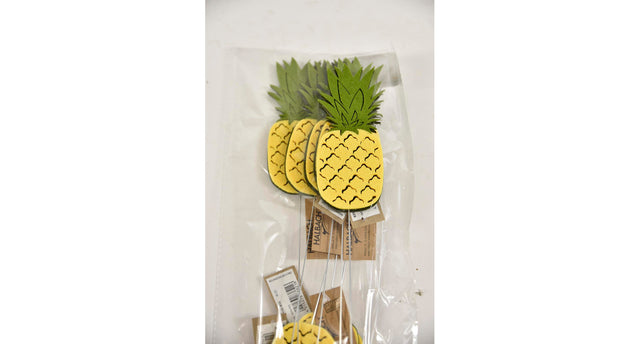 Zak á 8 ananas 11cm op steker metaal
