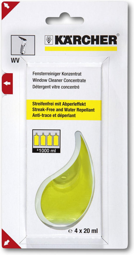 Koncentrat do czyszczenia okien Kärcher RM 503, 4 x 20 ml - efekt bez smug - efekt odpychania brudu