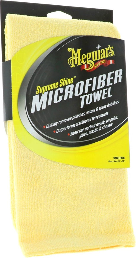 Mikrofibra Meguiar's Supreme Shine - ściereczka do czyszczenia samochodu - 16x32 cm - poliester - żółta