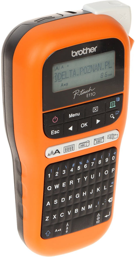 Brother pt-e110vp-pack - drukarka etykiet - wyświetlacz LCD - szerokość etykiety 12mm - klawiatura QWERTY